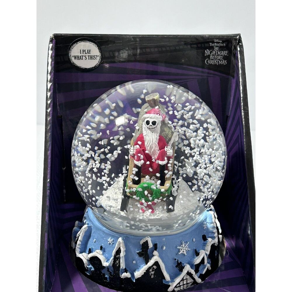 NIghtmare Before Christmas Snomotion Water / Snow Globe Jack On‎ Sleigh Musical